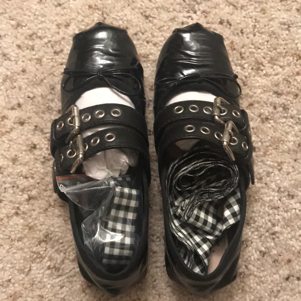 miu miu  buckled ballerina flats /black /size 35